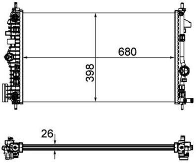 Радиатор охлаждения MAHLE mahle / knecht cr 1103 000p