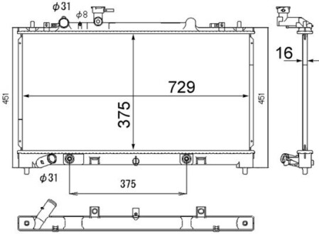 Радиатор охлаждения mahle / knecht cr 1885 000s