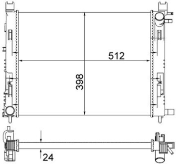 Радіатор охолодження Renault Dokker/Dacia Logan 1.2TCe/1.6/1.5dCi 12- MAHLE mahle / knecht cr 2166 001s