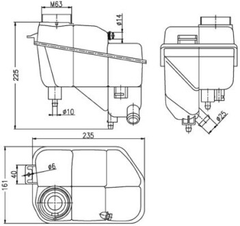 Бачок расширительный MB E-class (S211/W211)/CLS (C219) 02-10 (с датчиком) MAHLE mahle / knecht crt202000s (фото 1)