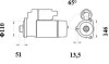 Стартер mahle / knecht ms760 (фото 2)