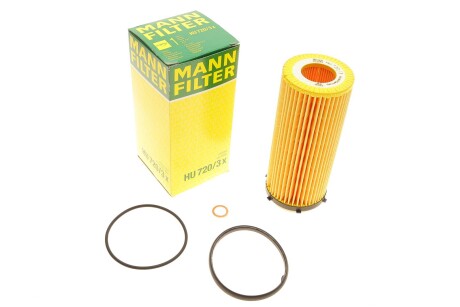 Фільтр масляний BMW 3 (E90-E93) 2.5D/3.0D 09- N57 -FILTER mann hu7203x (фото 1)