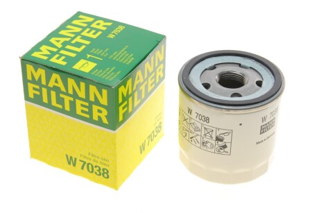 Фильтр масляный -FILTER mann w7038 (фото 1)