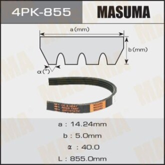 Ремень поликлиновой 4PK- 855 (4PK-855) masuma 4PK855