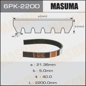 Ремінь полікліновий (6PK-2200) masuma 6PK2200