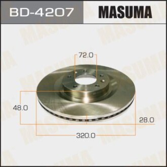 Диск гальмівний передній (кратно 2) Mazda CX-7, CX-9 (07-12) (BD-4207) masuma bd4207