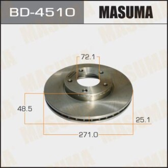 Диск тормозной передний (кратно 2) Mazda 3, 5 (03-06) (BD-4510) masuma bd4510