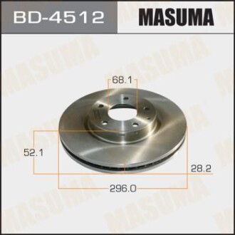 Диск тормозной передний (кратно 2) Mazda CX-5, 6 (11-) (BD-4512) masuma bd4512