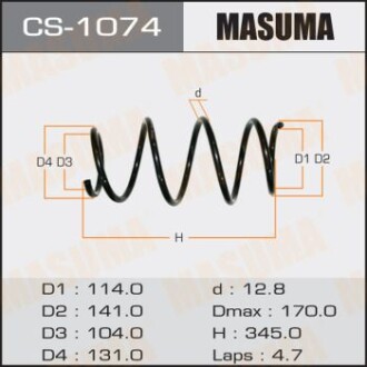 Пружина подвески передней Toyota Corolla (06-13) (CS-1074) masuma cs1074