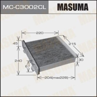 Фільтр салону AC3504 вугільний PAJERO MONTERO/ V87W, V88W, V93W, V98W (MC-C3002CL) masuma mcc3002cl