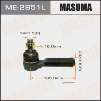 Наконечник рулевой тяги TOYOTA LAND_CRUISER 200 FJ80, HDJ81, HZJ81, RJ79 (ME-2951L) masuma me2951l