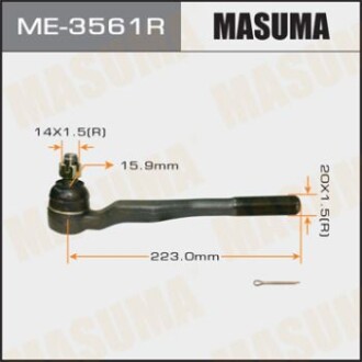 Наконечник рулевой тяги out TOYOTA LAND_CRUISER 100 ##J9#, ##N18# RH (ME-3561R) masuma me3561r