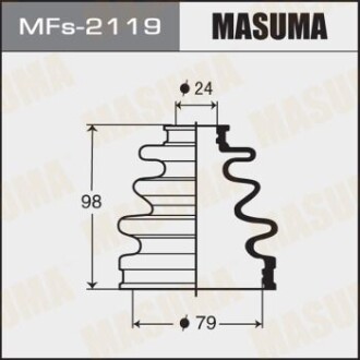 Пильовик ШРКШ зовнішнього Mazda 6 (12-) / Toyota Corolla (00-06), Prius (00-05) силікон (MFs-2119) masuma mfs2119