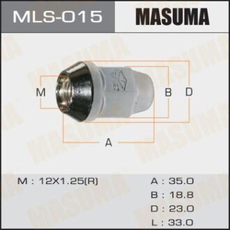 Гайка колеса 12x1.25 / під ключ = 19 мм (MLS-015) masuma mls015