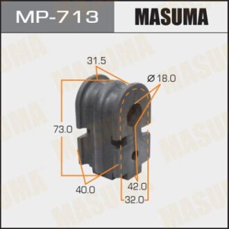 Втулка стабилизатора переднего (Кратно 2) Nissan Micra (02-07), Tida (15-) (MP-713) masuma mp713 (фото 1)