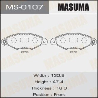 Колодки тормозные AN-8118WK, P56038 передн PEUGEOT 206+ (MS-0107) masuma ms0107