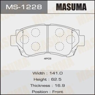 Колодки тормозные AN-322K, NP1006, P83027 передн LEXUS SC (MS-1228) masuma ms1228 (фото 1)