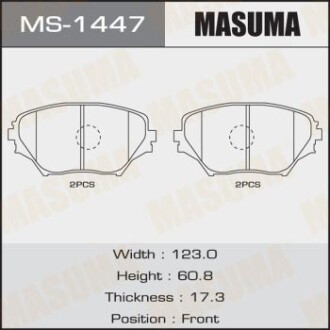 Колодки тормозные передн Toyota RAV 4 (00-05) (MS-1447) masuma ms1447