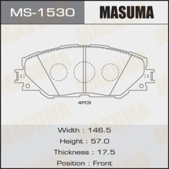 Колодки гальмівні передн Toyota Auris (10-), RAV 4 (05-16) (MS-1530) masuma ms1530