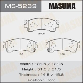 Колодки тормозные передн (MS-5239) masuma ms5239