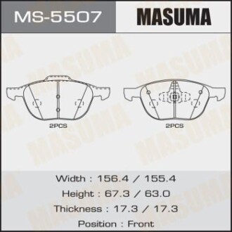 Колодки тормозные передн Ford Focus (04-)/ Mazda 3 (03-), 5 (05-15) (MS-5507) masuma ms5507