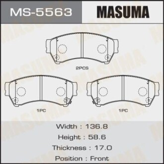 Колодки тормозные передн Mazda 6 (07-12) (MS-5563) masuma ms5563