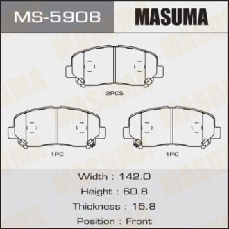 Колодки тормозные передн Mazda CX-5 (11-) (MS-5908) masuma ms5908