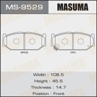 Колодки гальмівні (MS-9529) masuma ms9529