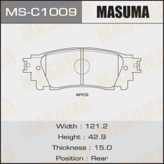 Колодки тормозные (MS-C1009) masuma msc1009