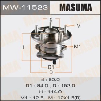 Ступица колеса заднего в сборе с подшипником Toyota Venza (09-16) (с ABS) (MW-11523) masuma mw11523