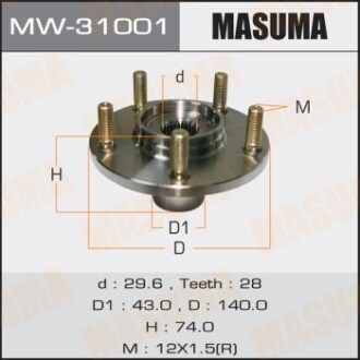 Ступица колеса передняя Mitsubishi ASX (10-), Lancer, Outlander (07-) (MW-31001) masuma mw31001