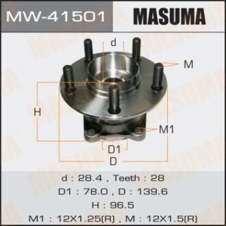 Маточина колеса заднього у зборі з підшипником Mazda CX-7 (06-11) (MW-41501) masuma mw41501