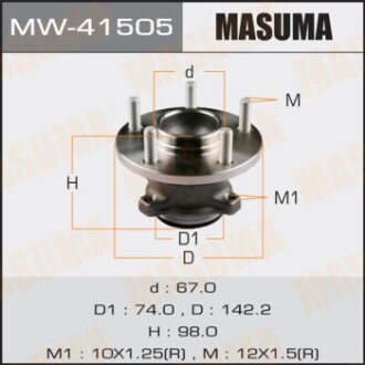 Ступица колеса задн MAZDA 3, AXELA / BK5P 08- (MW-41505) masuma mw41505