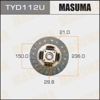 Диск сцепления 236*150*21*29.8 TOYOTA AVENSIS masuma tyd112u