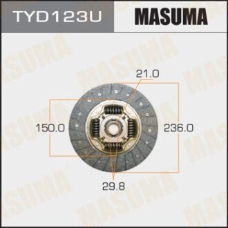 Диск зчеплення 236*150*21*29.8 Toyota Camry RAV4 masuma tyd123u