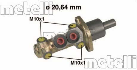 Цилиндр тормозной (главный) VW Golf/Polo 94-99 (d=20.64mm) metelli 05-0207