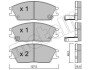 Колодки гальмівні (передні) Hyundai Accent I/II 94-05/Getz 02-10/Elantra 90-00/Pony 85-95 metelli 2200811 (фото 2)