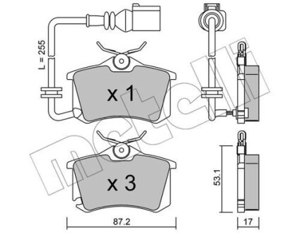 Комплект тормозных колодок (дисковых).) metelli 22-0100-4