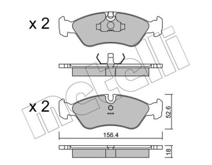 Комплект тормозных колодок (дисковых).) metelli 22-0117-0