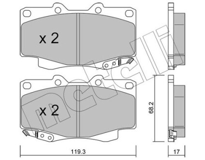 Тормозные колодки (передние) Toyota Hilux 05-15 metelli 22-0129-1