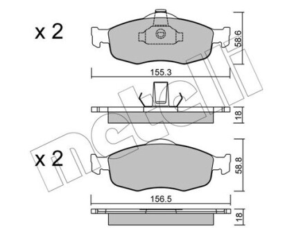 Комплект тормозных колодок (дисковых).) metelli 22-0146-0