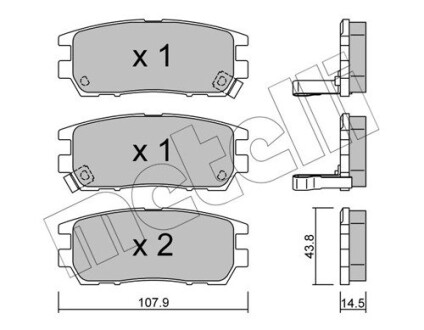 Комплект тормозных колодок (дисковых).) metelli 22-0151-0