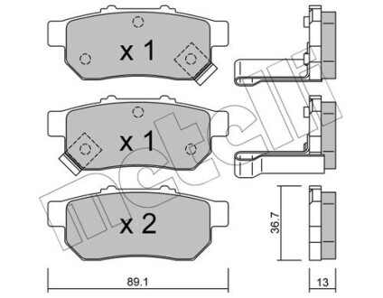 Тормозные колодки (задние) Honda Jazz III/IV 02- metelli 22-0176-1