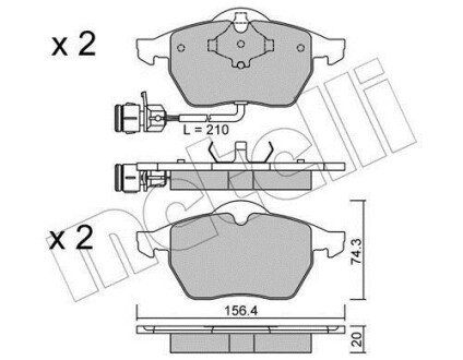 Колодки гальмівні (передні) Audi 100 90-94/Audi A6 94-97 (+датчики) metelli 22-0181-0