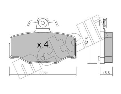 Тормозные колодки (задние) Nissan Almera/ Primera 90-06 metelli 22-0199-0