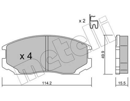 Комплект тормозных колодок (дисковых).) metelli 22-0221-1