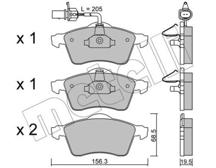 Комплект тормозных колодок (дисковых).) metelli 22-0263-1