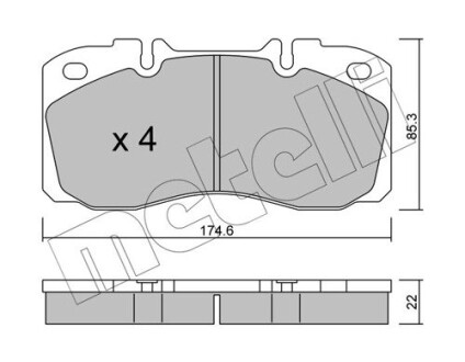 Комплект тормозных колодок (дисковых).) metelli 22-0268-0