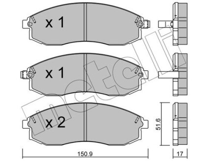 Тормозные колодки (передние) Nissan Maxima 94-00 metelli 2203060 (фото 1)