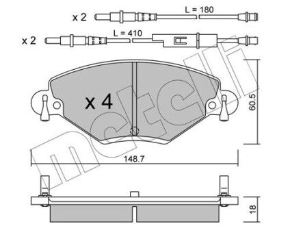 Комплект тормозных колодок (дисковых).) metelli 22-0331-0